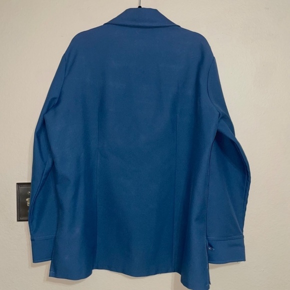 Mens 1970s Vintage Groovy Hippie Dagger Collar Shirt/Jacket Button Down Blue XL - Picture 3 of 15